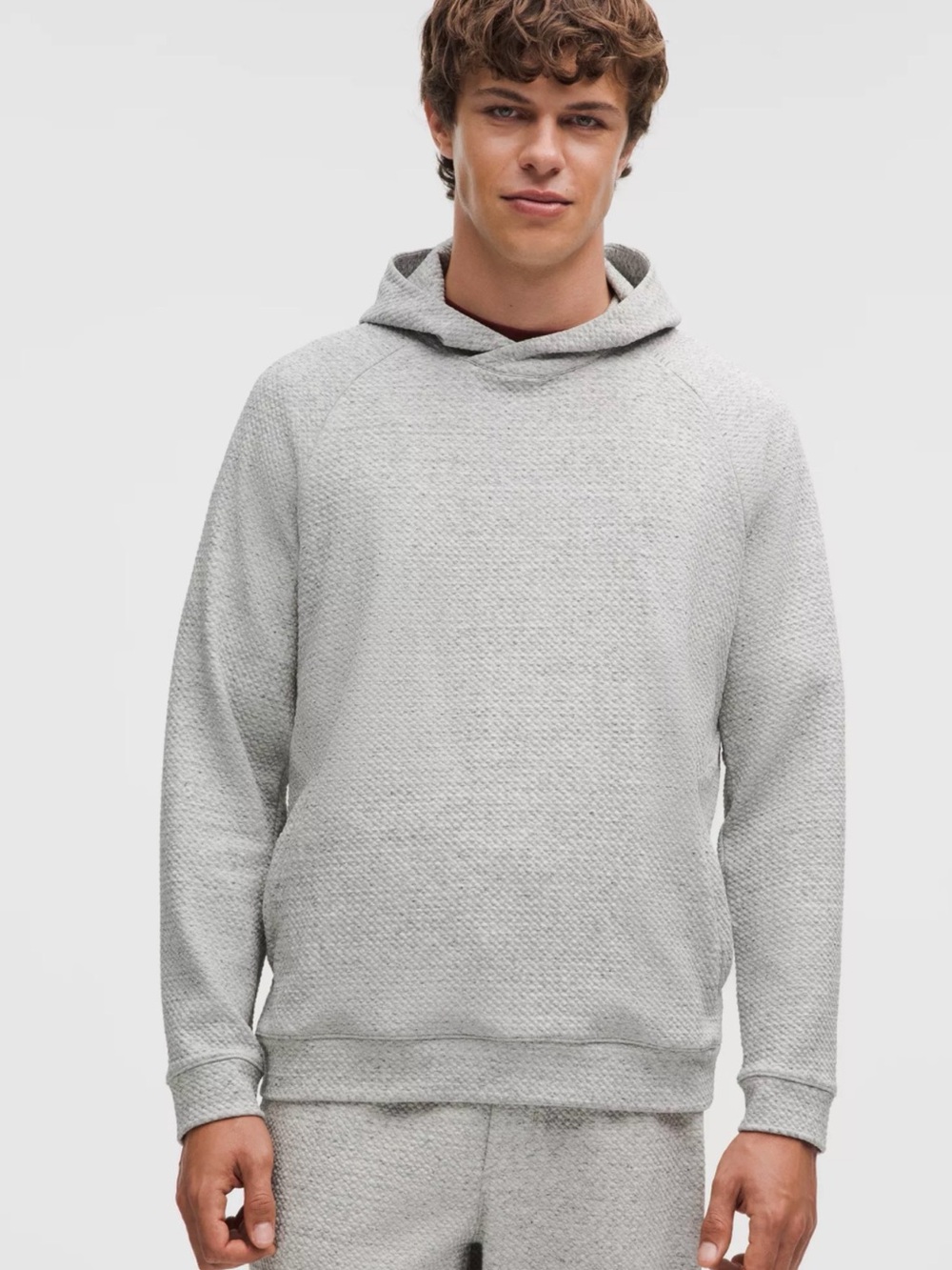 lululemon athletica Men's Heather Light Gray Hooded Sweatshirt Ease the Day